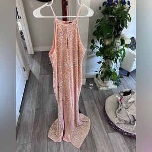 SHEIN Light pink suede dress